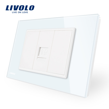 Livolo moderou o soquete moderno VL-C91C-11/12 do Internet da parede da casa do painel de vidro